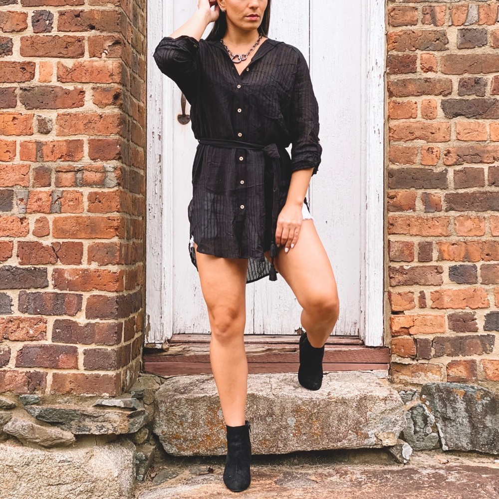 Sheer Button Up Tunic